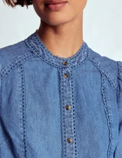 Top Rhea en jean à détails intégrés