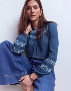 Top Rosie brodé en jersey