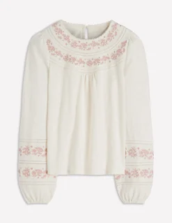 Top Rosie brodé en jersey