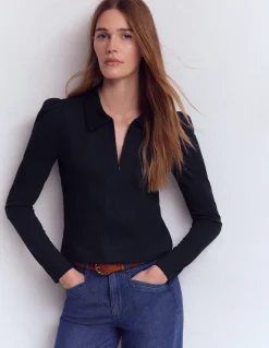 Top ultra-doux à col zippé