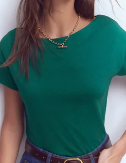 T-shirt à col bateau ultra-doux