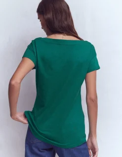 T-shirt à col bateau ultra-doux