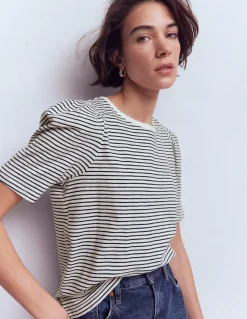 T-shirt à manches plissées