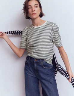 T-shirt à manches plissées