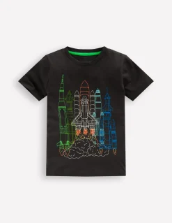 T-shirt à surpiqûres linéaires