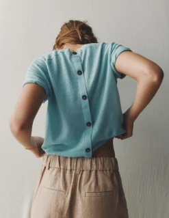 T-shirt boutonné Agnes en lin