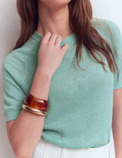 T-shirt boutonné Agnes en lin