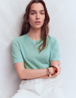 T-shirt boutonné Agnes en lin