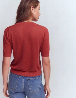 T-shirt col en V Agnes en lin