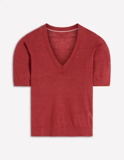 T-shirt col en V Agnes en lin