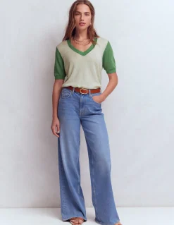 T-shirt col en V Agnes en lin