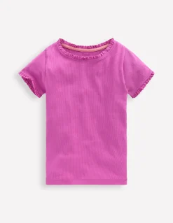 T-shirt côtelé à manches courtes