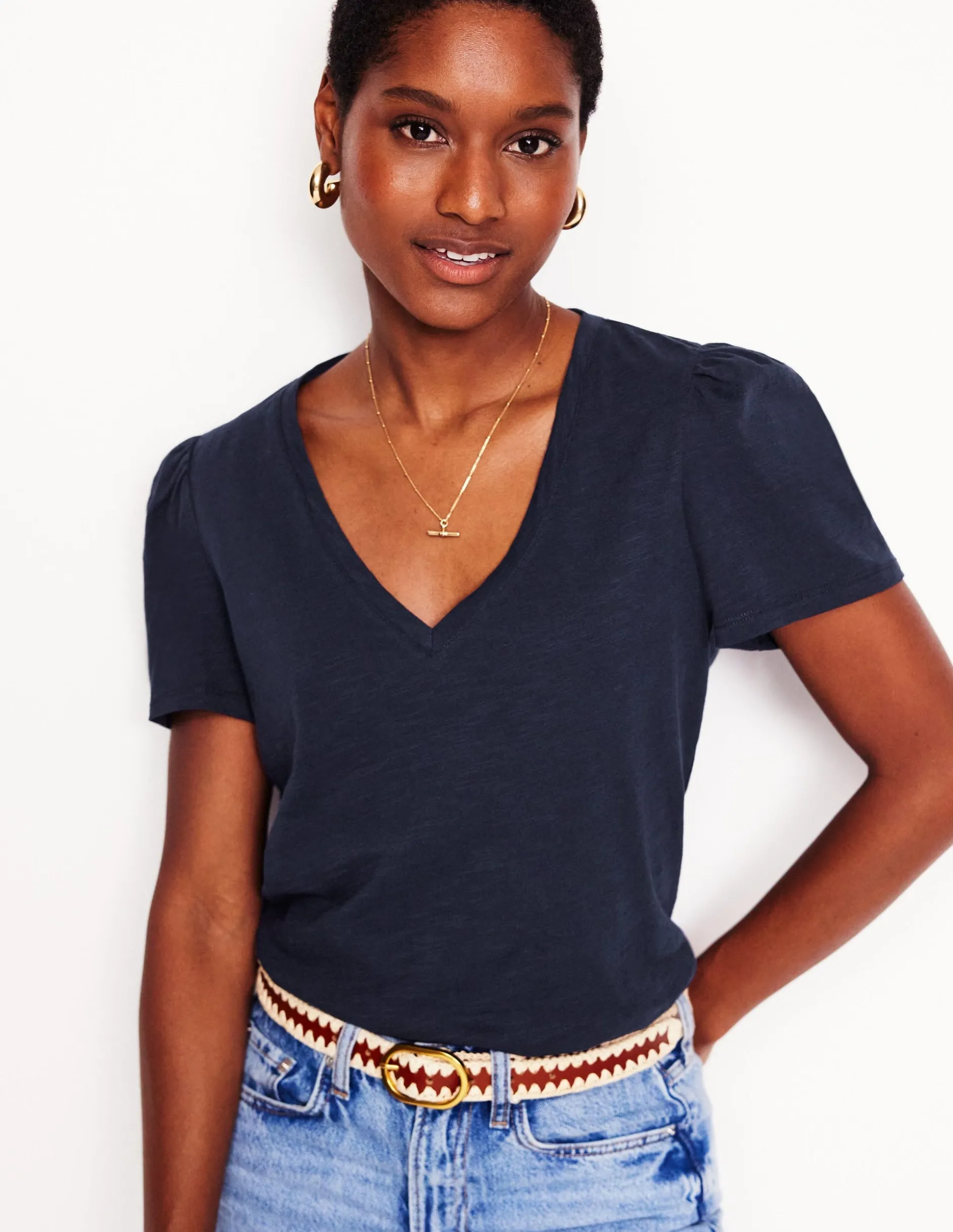 T-shirt flammé Sophie à col V