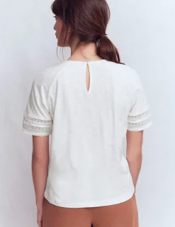 T-shirt Poppy à col rond et détails