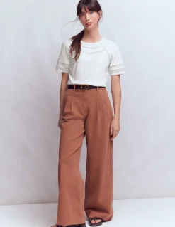 T-shirt Poppy à col rond et détails