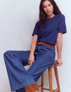 T-shirt Poppy à col rond et détails