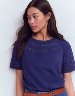 T-shirt Poppy à col rond et détails