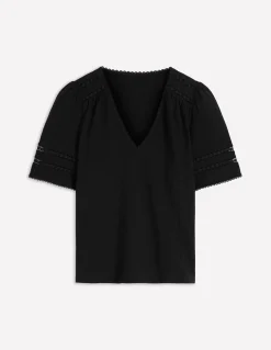 T-shirt Poppy col V à détails