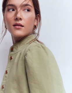 Veste en jean avec surpiqûres