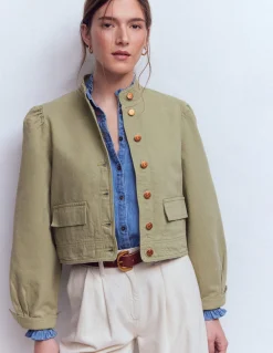 Veste en jean avec surpiqûres