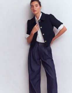 Veste texturée à manches courtes