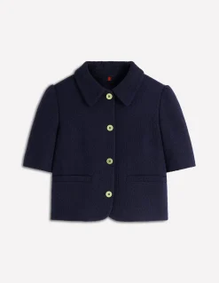 Veste texturée à manches courtes