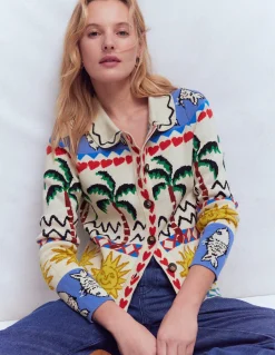 Veste-chemise en maille jacquard